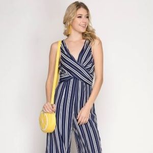 SLEEVELESS STRIPED JUMPSUIT